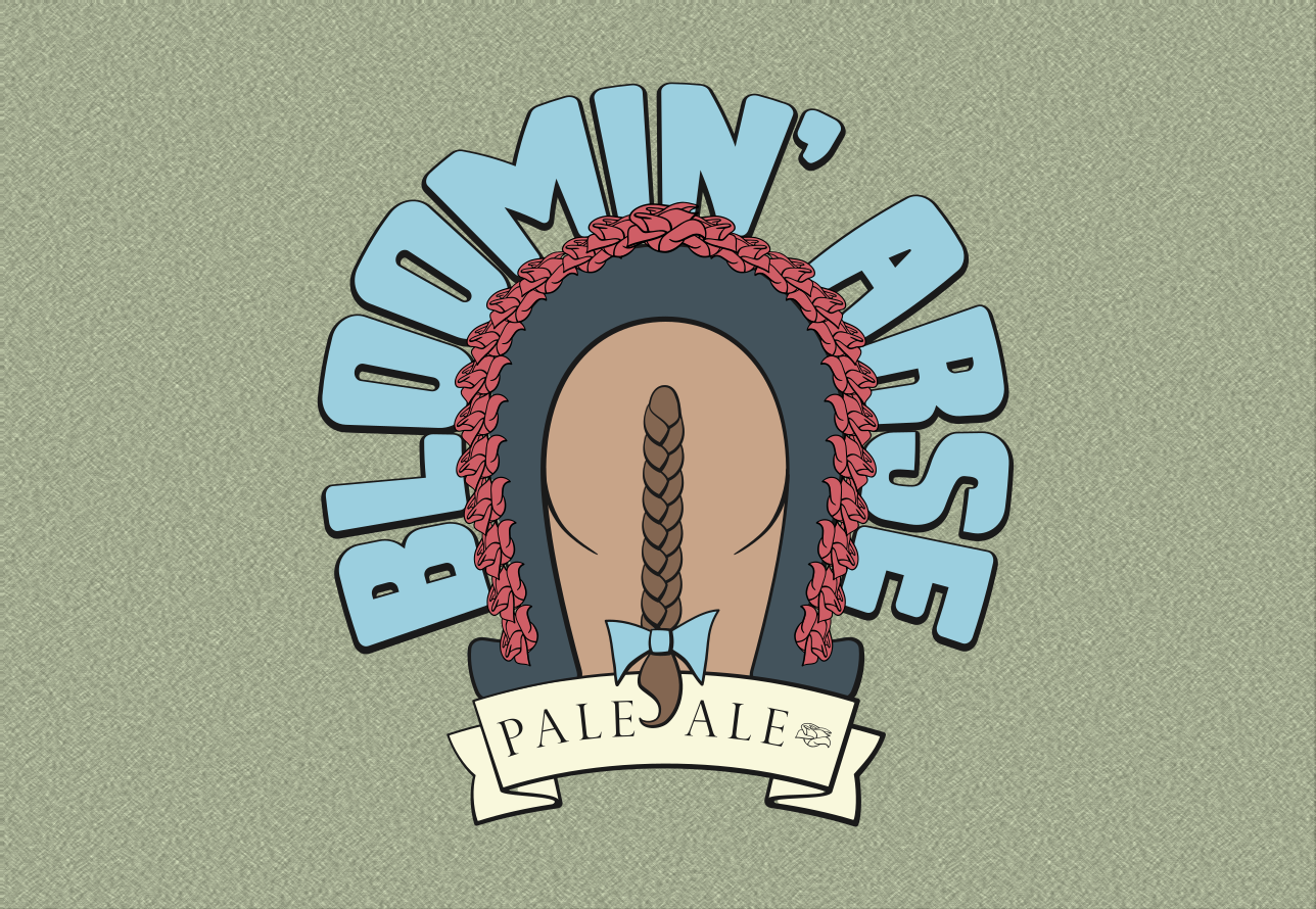 Emblem design for Bloomin' Arse Ale by Dover Brewing
